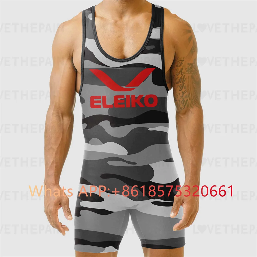 Running Gear Train - ELEIKO Mens Wrestling Singlet Uniform Advanced