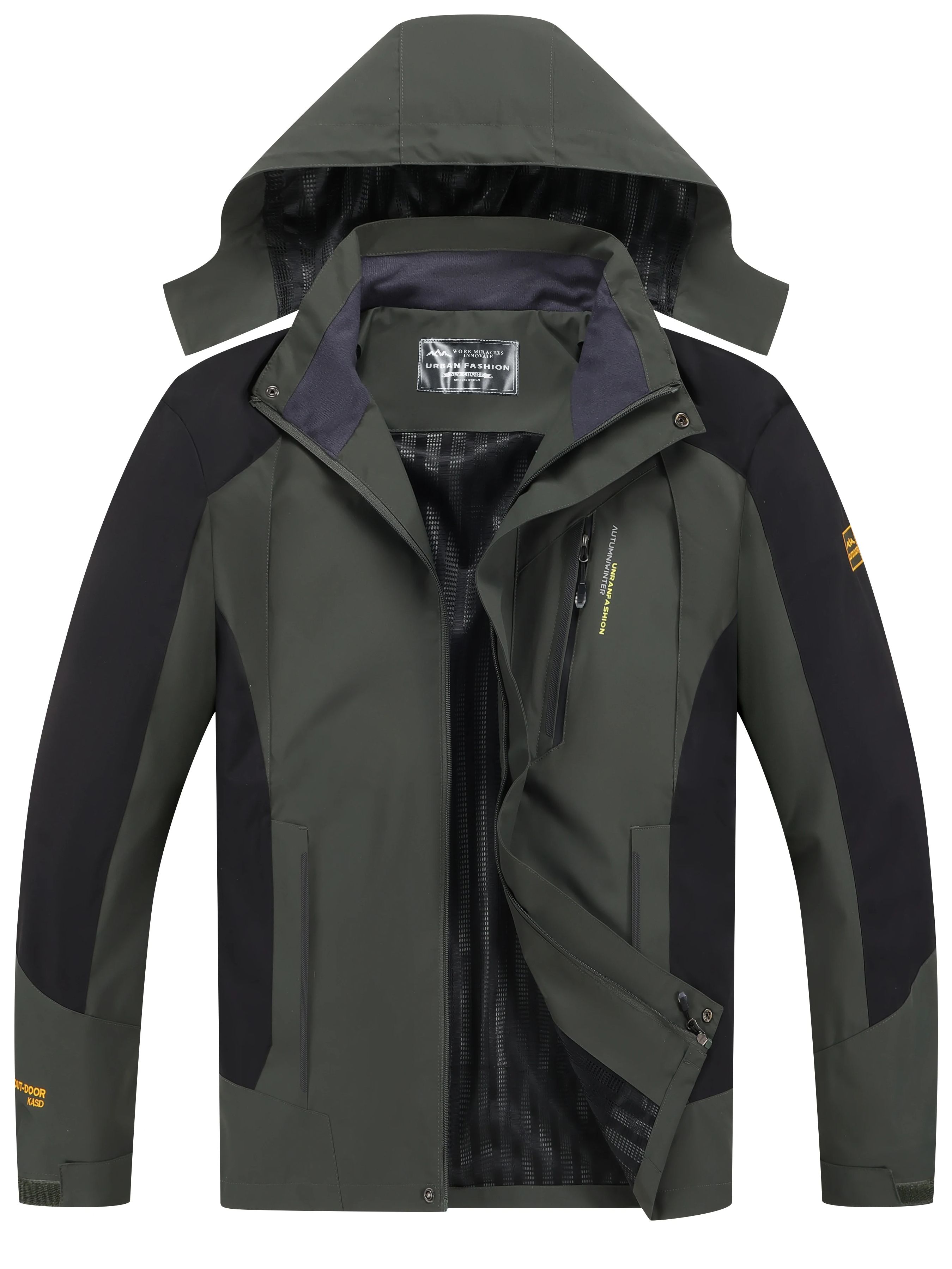 Reflective Running Jacket - Men's Waterproof Hiking Jacket Large Size