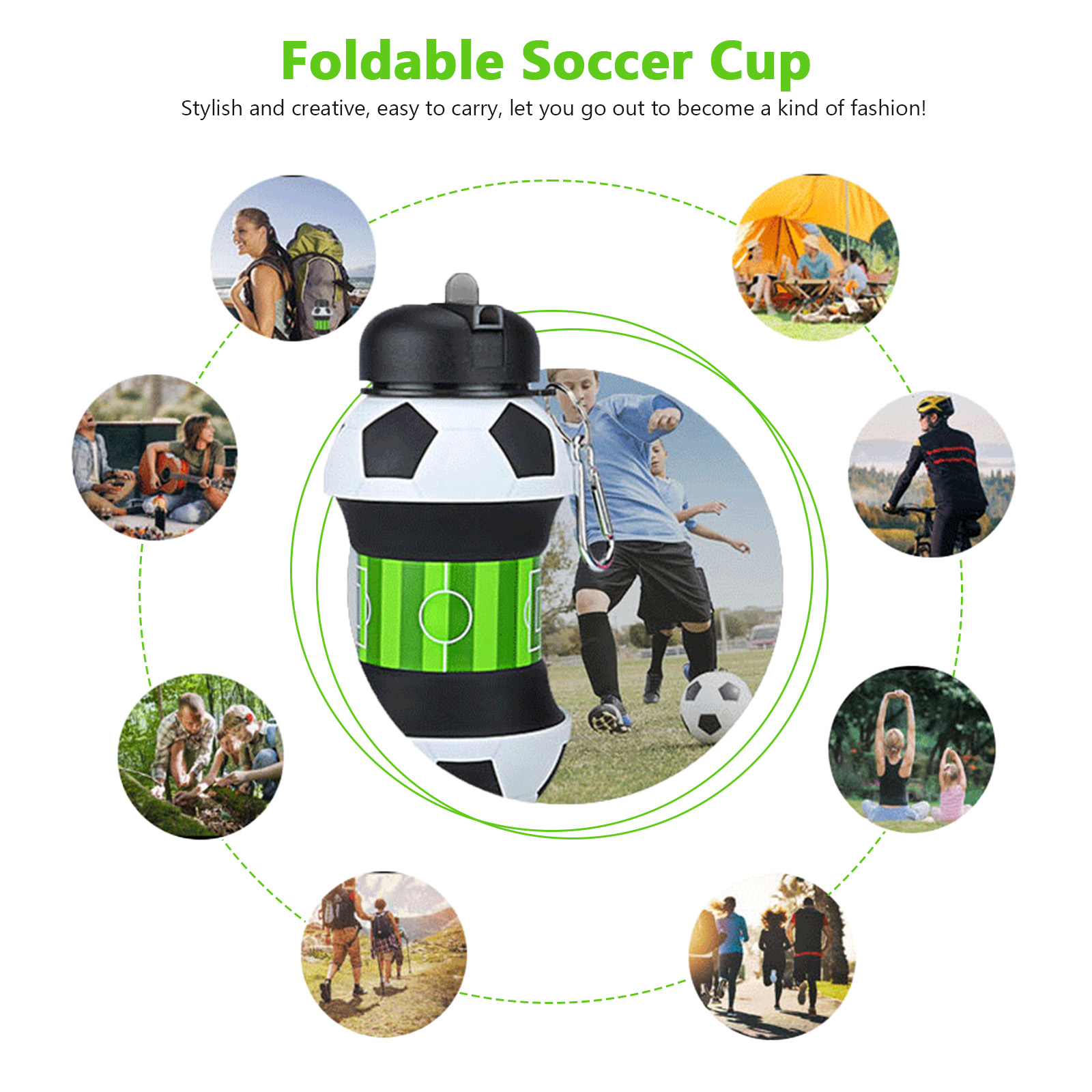 550ml Foldable Football Water  - Running Gear Kids review and price
