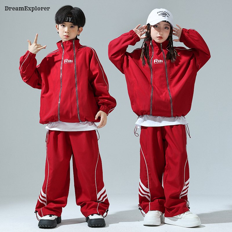 Boys Hip Hop Zipper Loose Coat - Running Gear Kids review and price